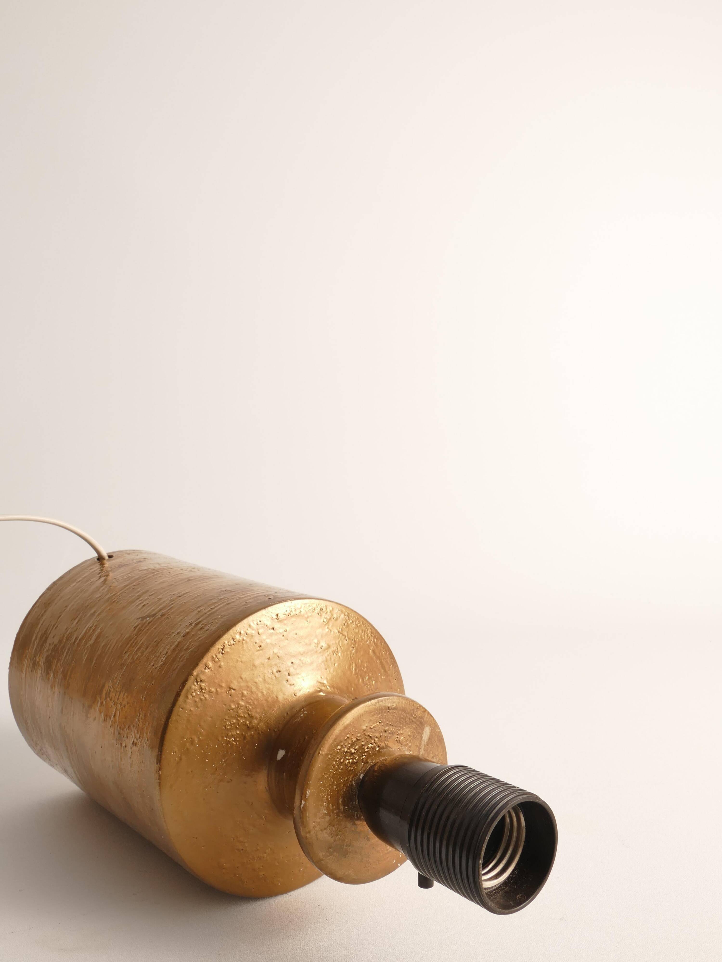 Gold Glazed Ceramic Table Lamp by Bitossi for Bergboms, 1970's