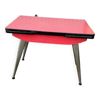 Red formica table