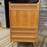 Secretary oak and rattan