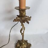 Old small bronze lamp in Louis XV / Rocaille style in working order