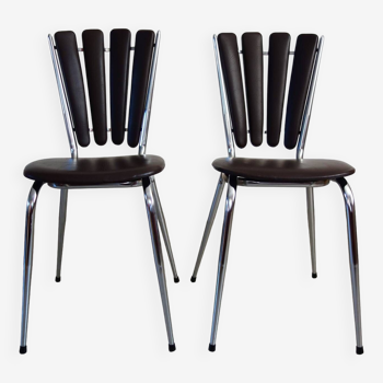 Set of 2 Soudexvinyl chocolate petal chairs