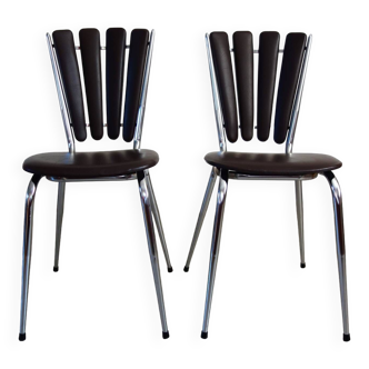 Set of 2 Soudexvinyl chocolate petal chairs