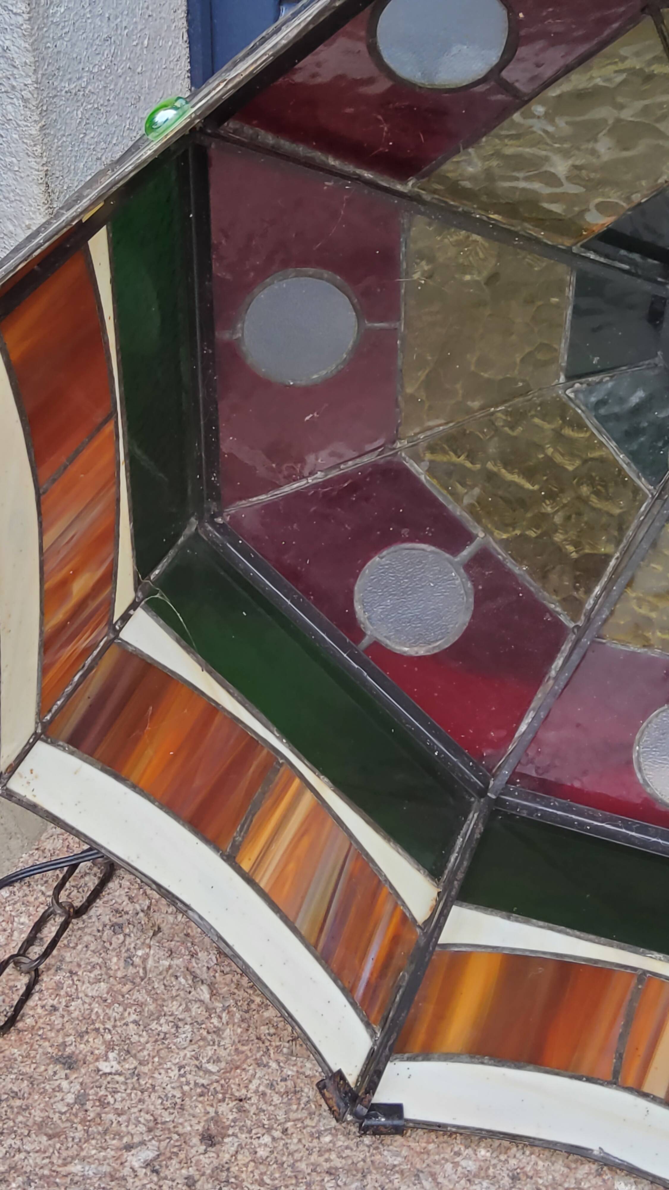 Art style stained glass suspension, diameter 58cm