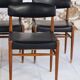 Set of 5 Scandinavian chairs in teak and faux leather, 1960.