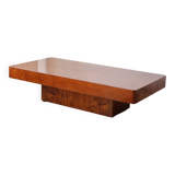 Table basse loupe d'orme 70 vintage