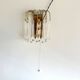 Teardrop wall lamp with 13 clear Murano glass drops