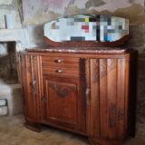 Old low art deco style sideboard, with marble and mirror