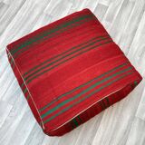 Moroccan Ottoman Pouf - Berber Cushion Cover - Decorative Cushions - Red Moroccan Cushion