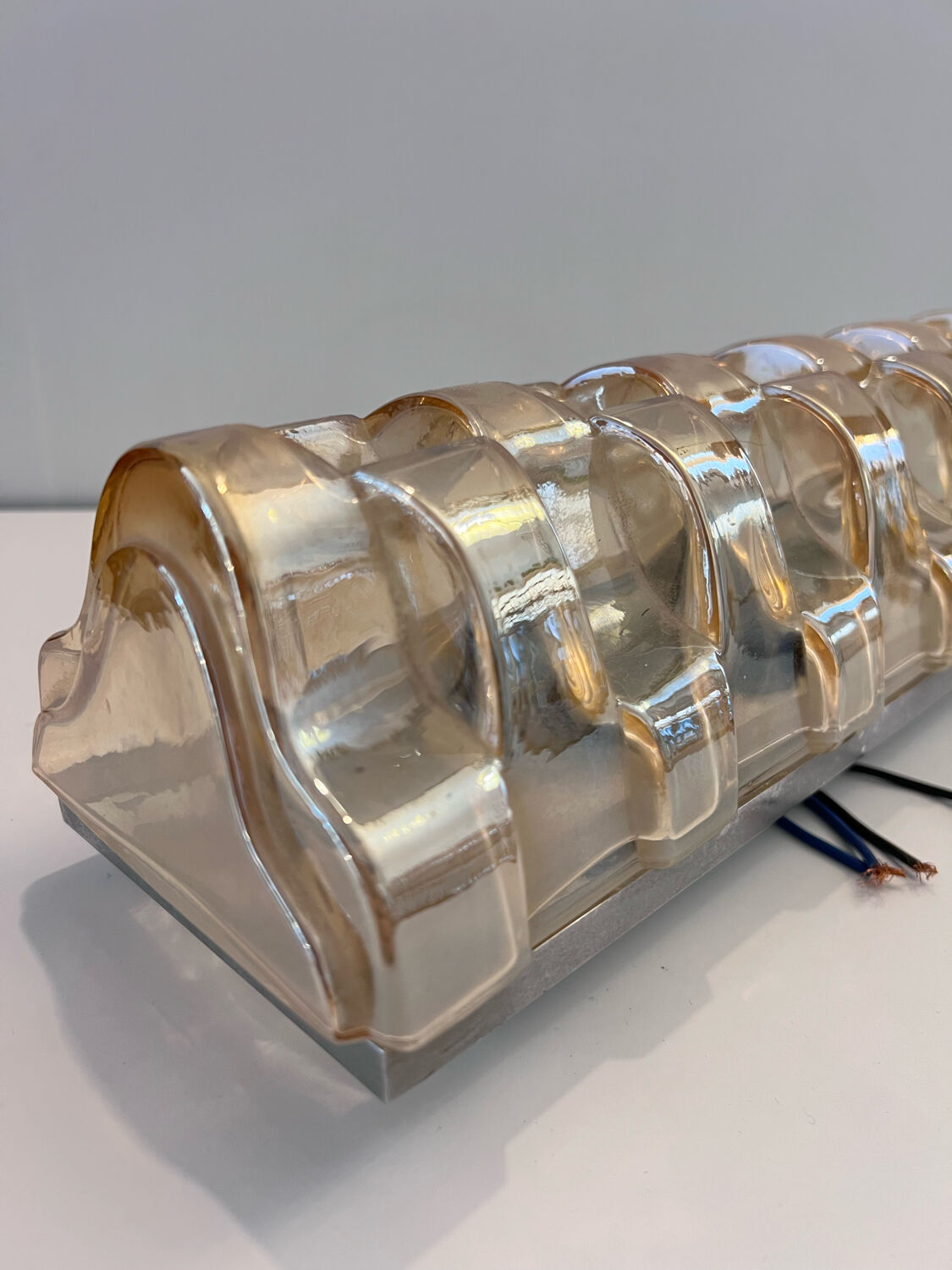 Wall lamp in amber glass 1970