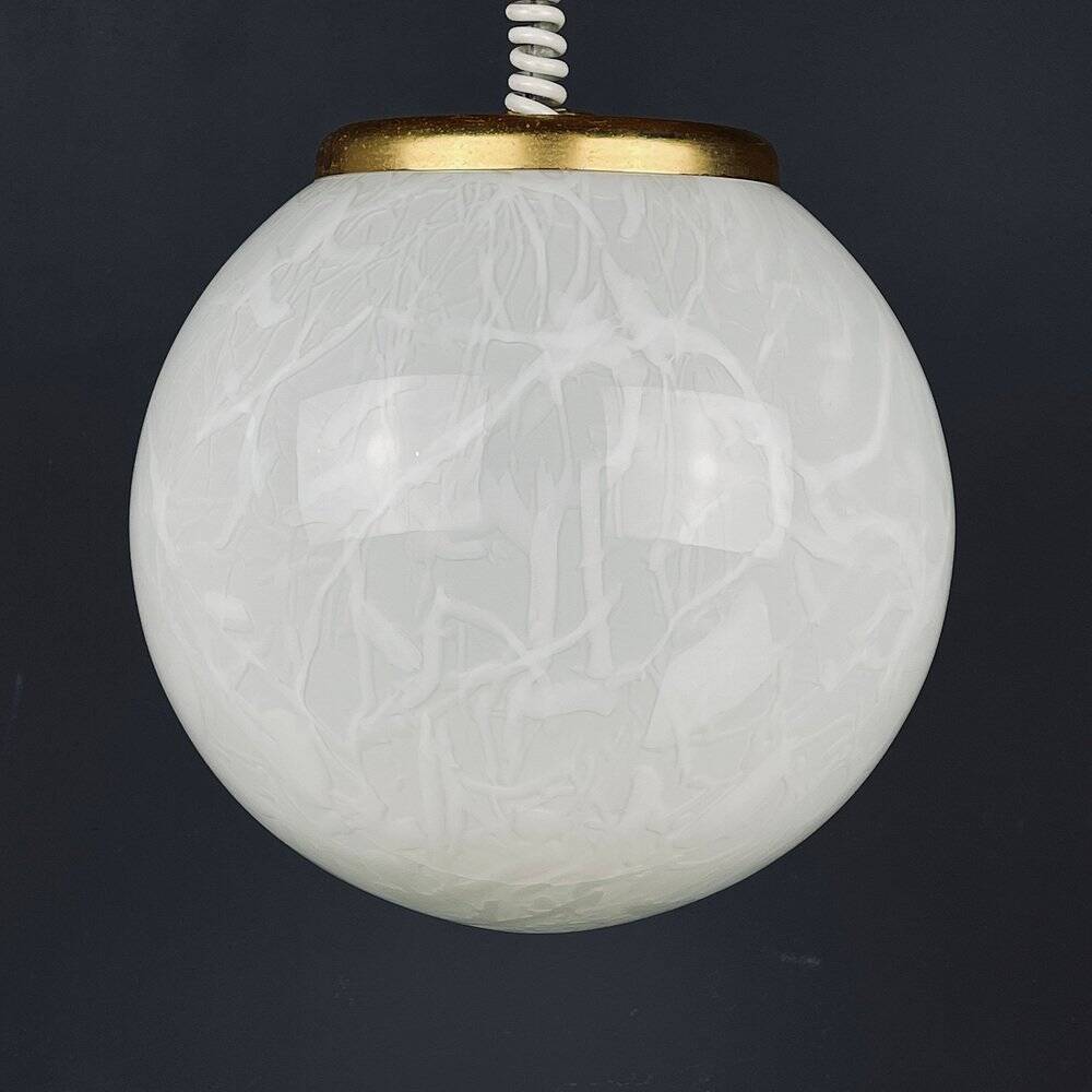 Classic white Murano pendant lamp, Italy, 1970s