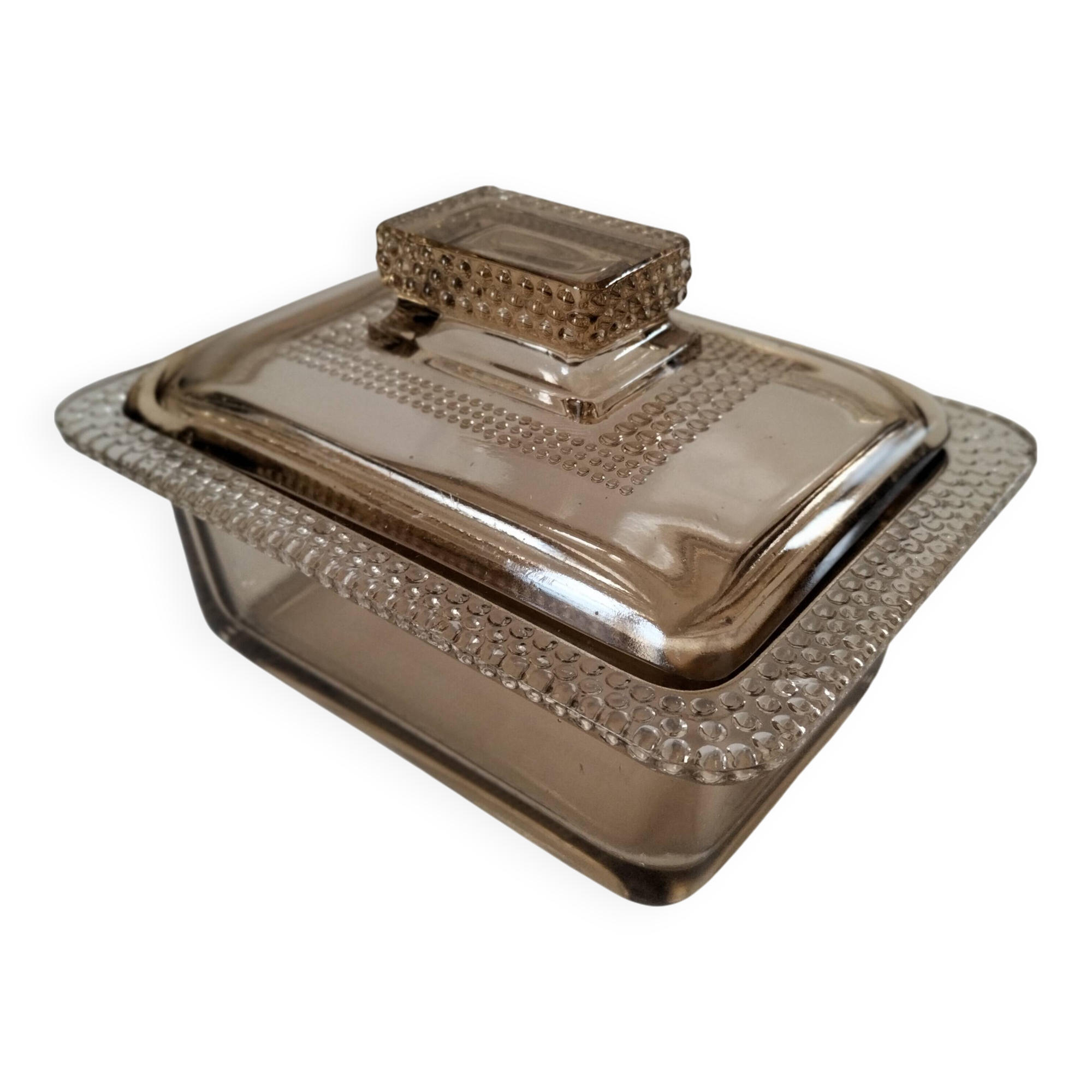 Vintage pressed glass box