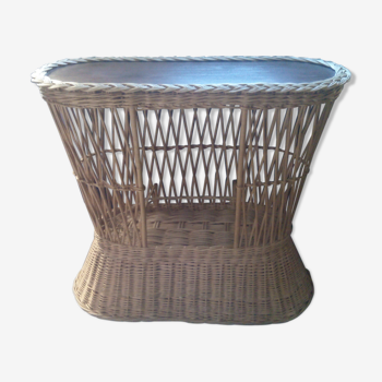 Vintage rattan wicker bar