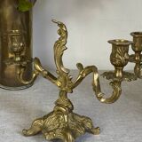 Pair of bronze rocaille candlesticks