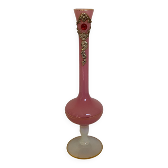 Pink opaline jewelry vase