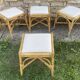 4 tabourets vintage bambou et rotin – années 60/70