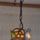 Tiffany-style glass and lead suspension - mid 20th century.