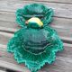 Empty cup pocket leaves and lemon in slip by Ferlay in Vallauris