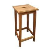 Tabouret mi-haut géométrique bois verni