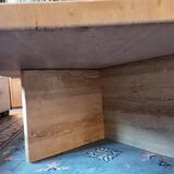 octagonal travertine coffee table;   Italian design