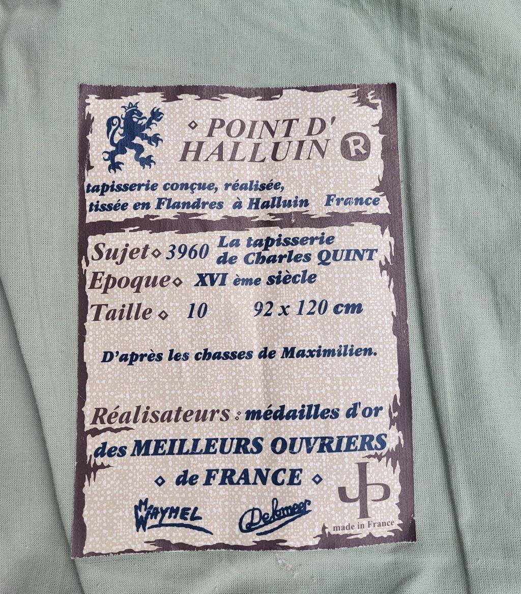 Vintage Tapestry Aubusson Style Made in France with Label