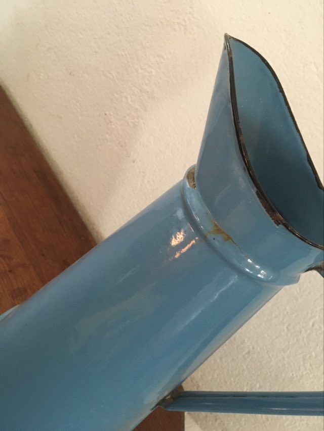 Old blue enamelled broc