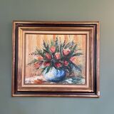 Oil on canvas representing a bouquet