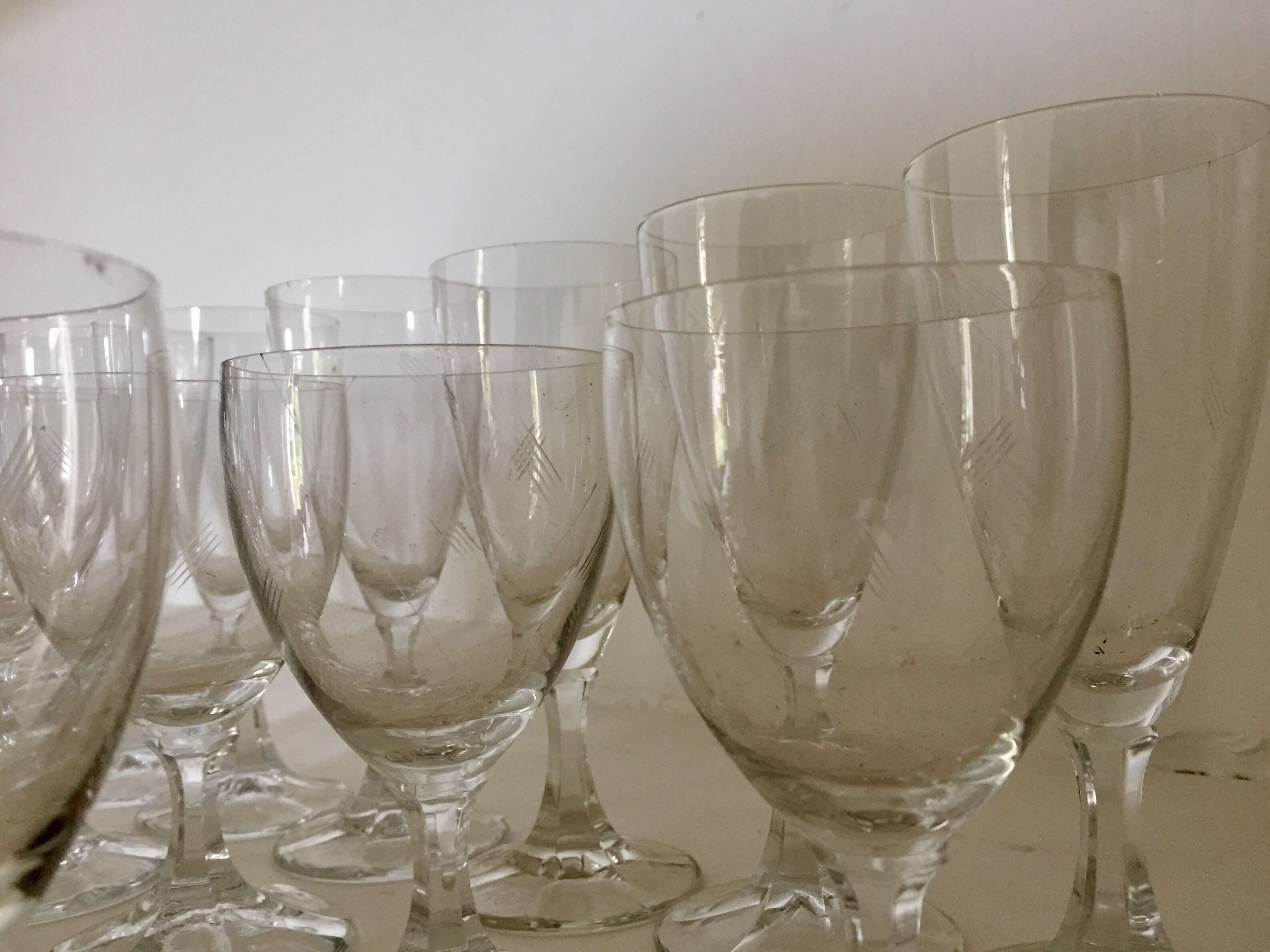 Set of crystal glasses from the 60s