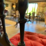 Pair of Napoleon III chairs, raspberry red velvet upholstered seats