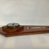 Art deco geometric barometer and thermometer