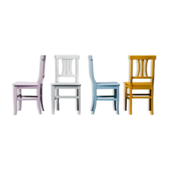 Ensemble de 4 chaises en bois 1950