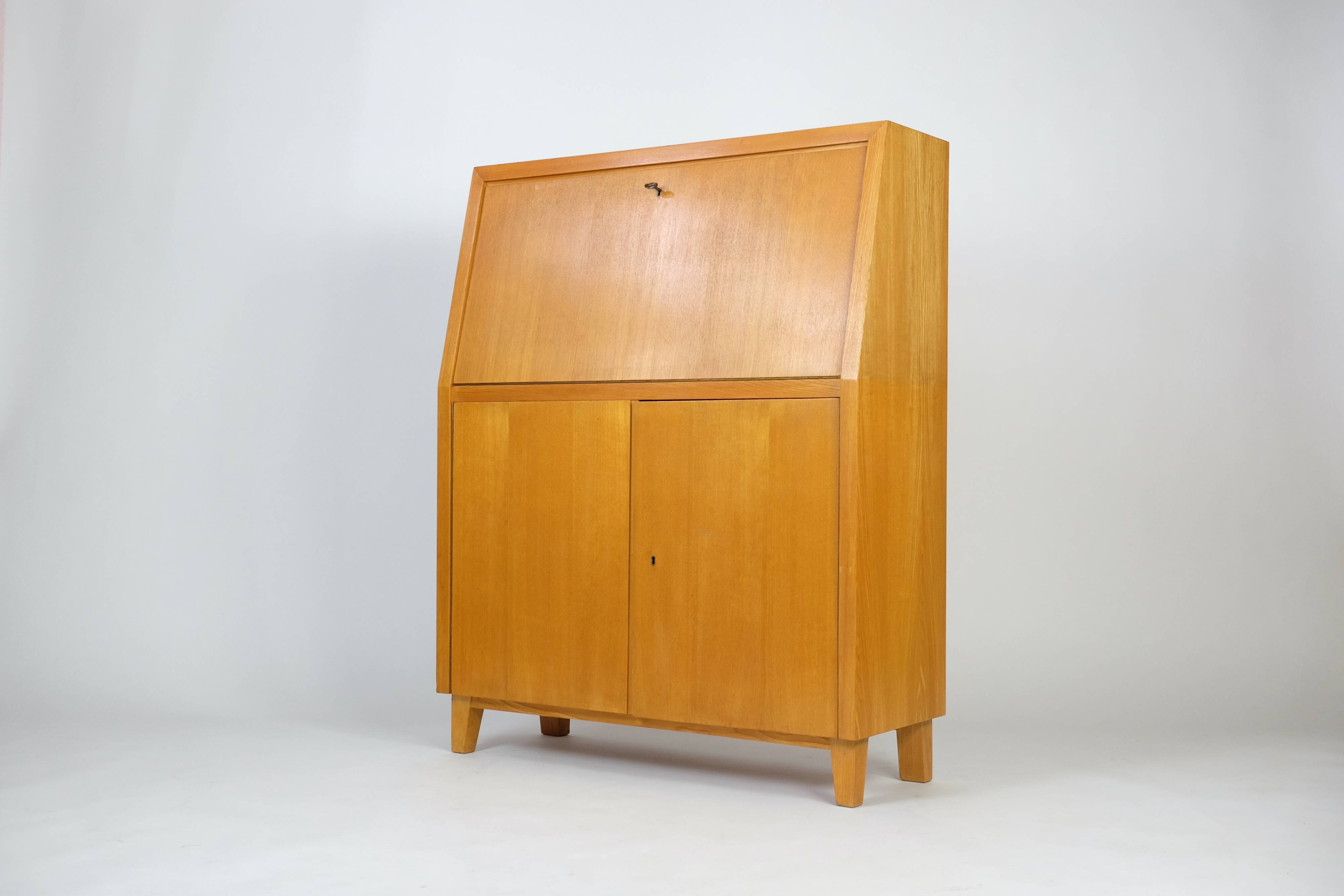 Vintage secretary desk cabinet Rüster 60s 70s midcentury