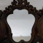 Ancien Miroir Mural Vintage Avec Rangement Imitation Bois