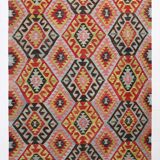 Large Green Handmade Vintage Kilim Rug, 184x309Cm