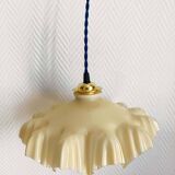 Yellow glass draped suspension Art Deco