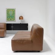 Canapé en cuir modulaire, fabriqué par Durlet, Belgique, années 1970.