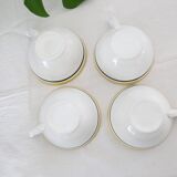 Set of 4 ceramic cups, bistro type, French manufacture