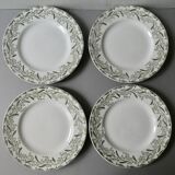 4 Terre de Fer Saint Amand flat plates, mimosa decoration