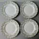 4 assiettes plates Terre de Fer Saint Amand, décor mimosas