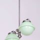 Czech Bauhaus Chandelier in Chrome-Plated Steel and Opaline Glass, 1930s
