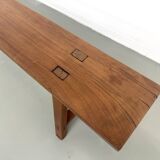 Restored solid walnut bench — 1950s