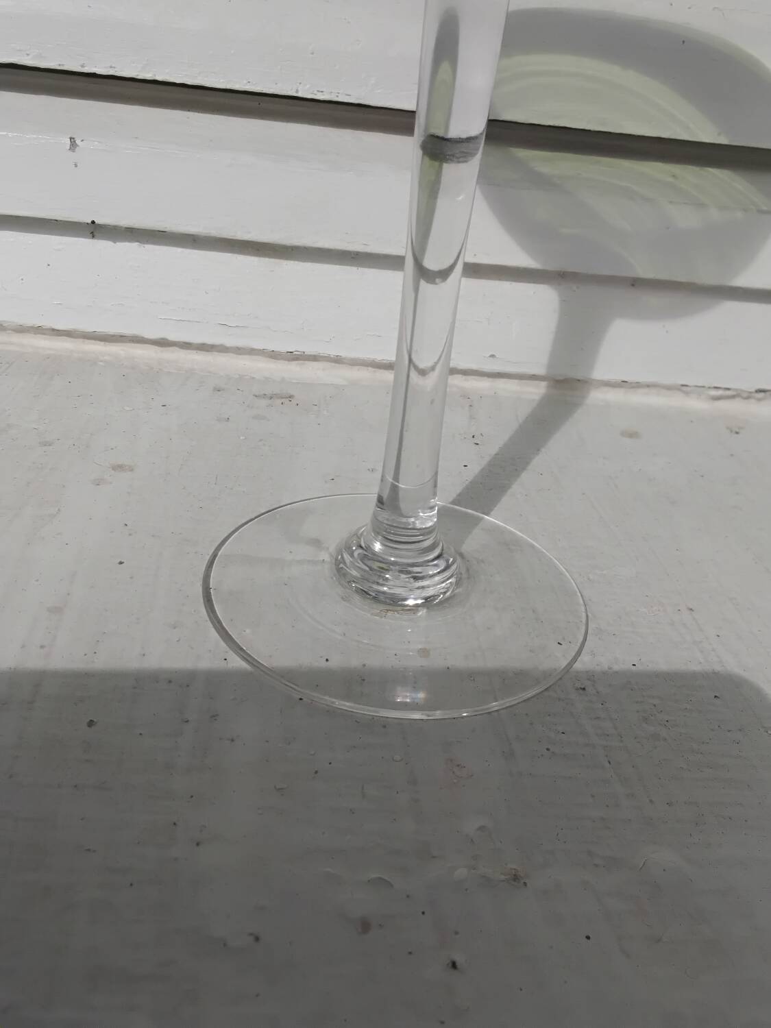 14cl Nancy Houillon crystal wine glass with green floral border