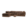 De Sede DS88 Modular Sofa in Brown Patchwork Leather, 1970s