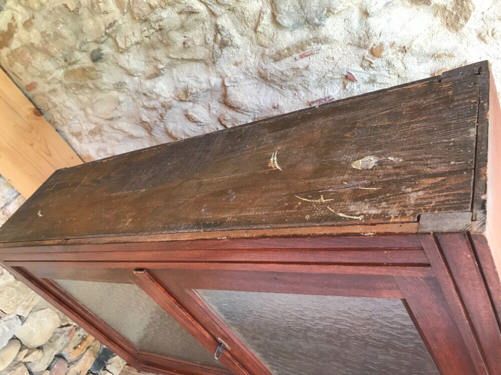 Placard de campagne vaisselier meuble haut vitré