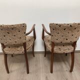 Pair of armchairs bridge in teak circa 1970 vintage