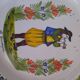 Old Plate HR Quimper Sonneur Player of Bombarde Hand Painted 24cm