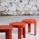 3 tables gigognes en plastique orange par Prisunic, 1970