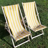 Pair of vintage chaises longues