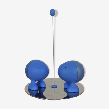 Set and pepper Alessi, model blue Lilliput of Stefano Giovannoni