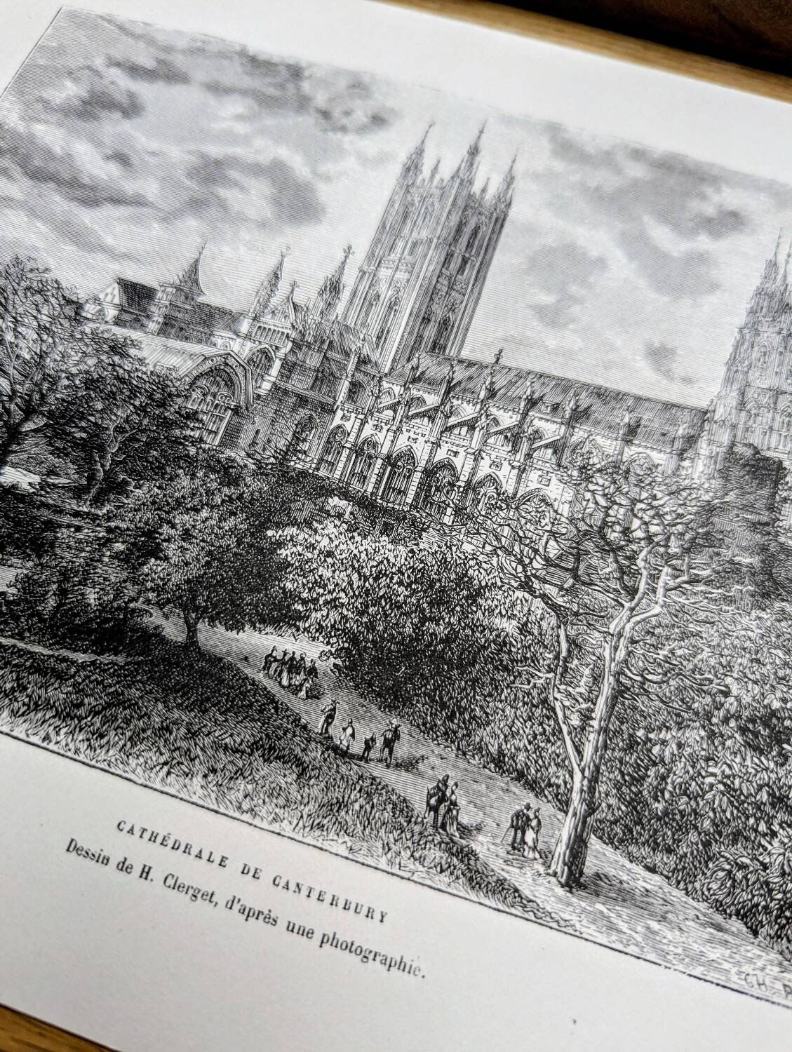 La cathédrale de Canterbury, illustration imprimée en 1879.