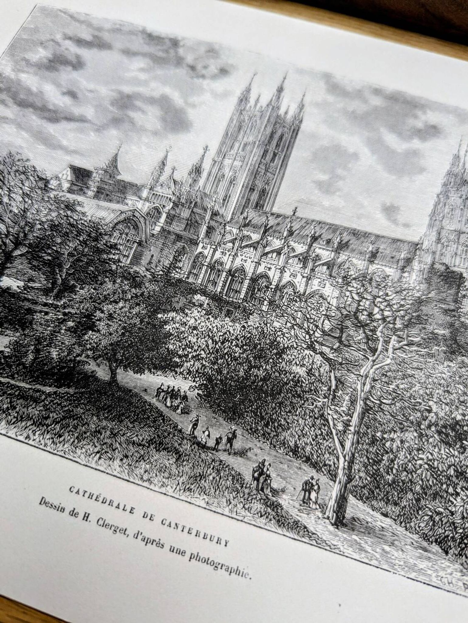 La cathédrale de Canterbury, illustration imprimée en 1879.